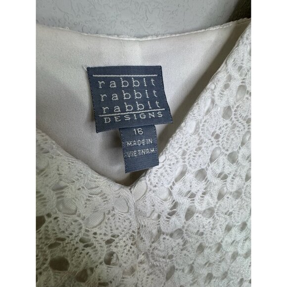 Cold Shoulder White Lace Midi Dress Rabbit Rabbit Rabbit Size 16 Polyester Elega - Picture 2 of 8